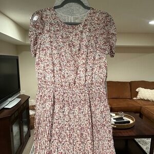 Loft Floral Pleated Dress
